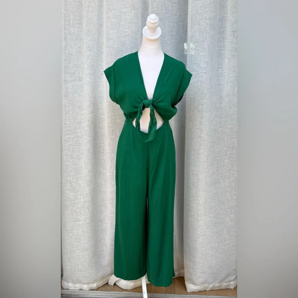 Sandro Paris short sleeve green romper - Picture 3 of 13